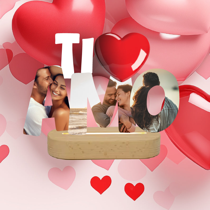 Plexiglass stampato Amore/Ti Amo illuminato